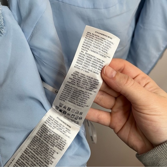 Guess Emily Sky Blue Tweed Plaid Cropped Bustier Top Size XLarge NWT - Picture 11 of 16